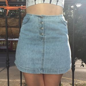 vtg Old Navy denim button-up mini skirt